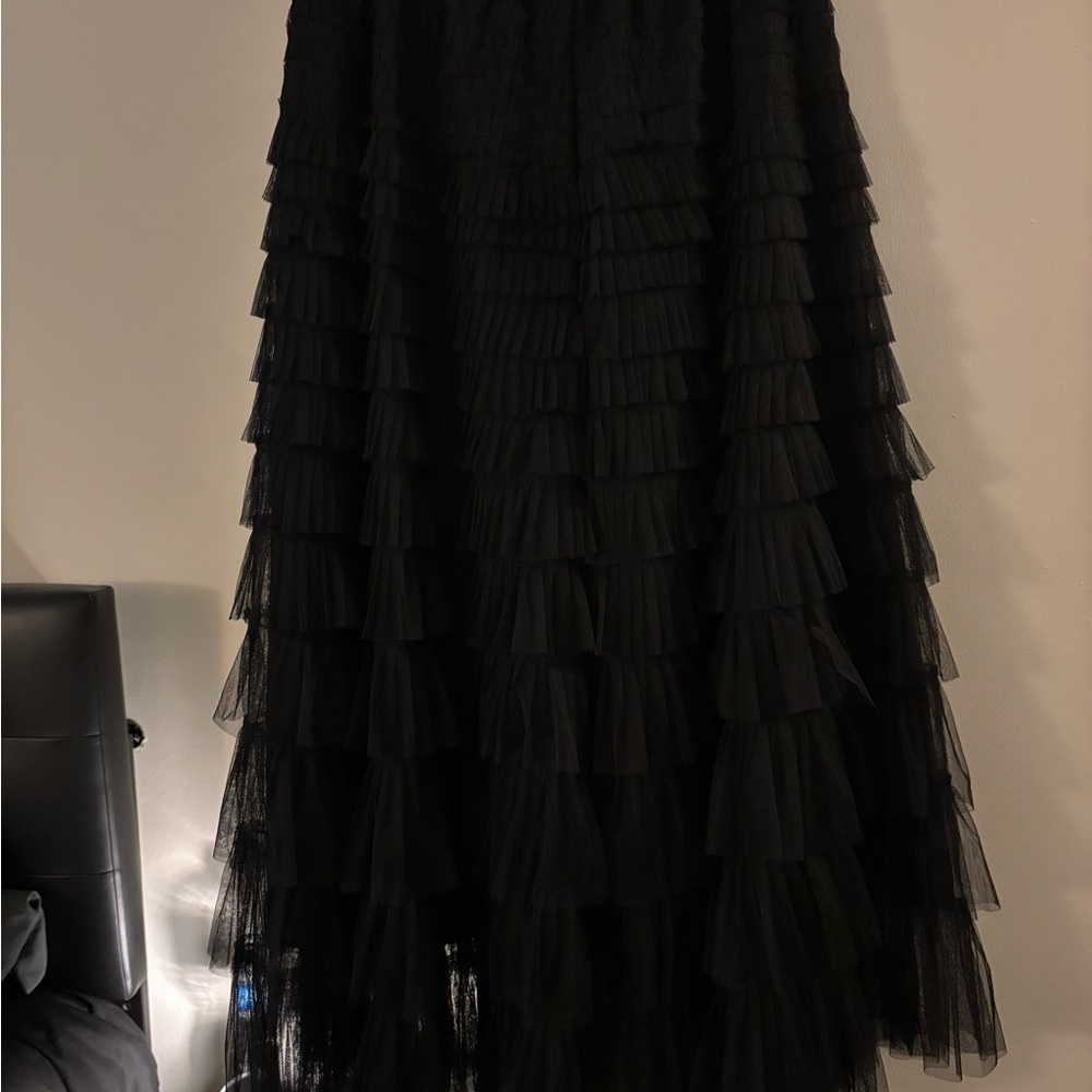 Elegant Black Tiered Skirt
